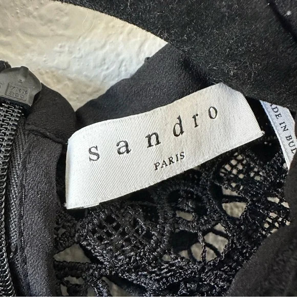 Sandro Iberia Embellished Lace Inset
Dress In Deep Navy SZ EU 36, US 4, S - Picture 6 of 11